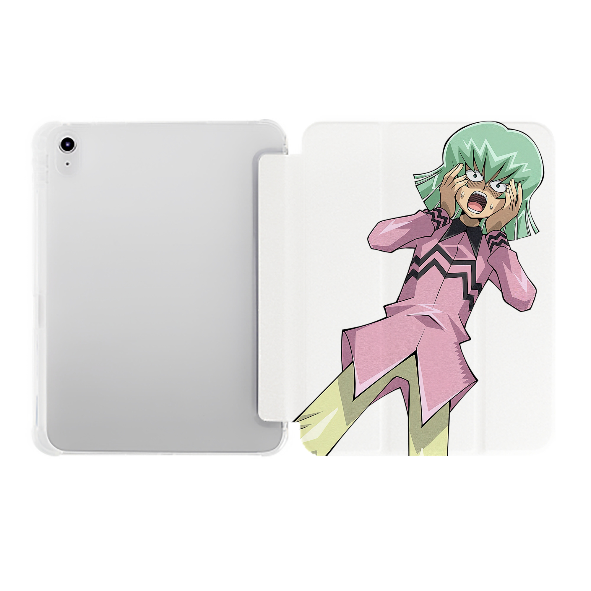 （画像用） 遊☆戯☆王 Yu-Gi-Oh! IPad ケース ペン収納付き 三つ折りスタンド PUレザー×シリコン 対応機種9.5/10.5/10.9インチ